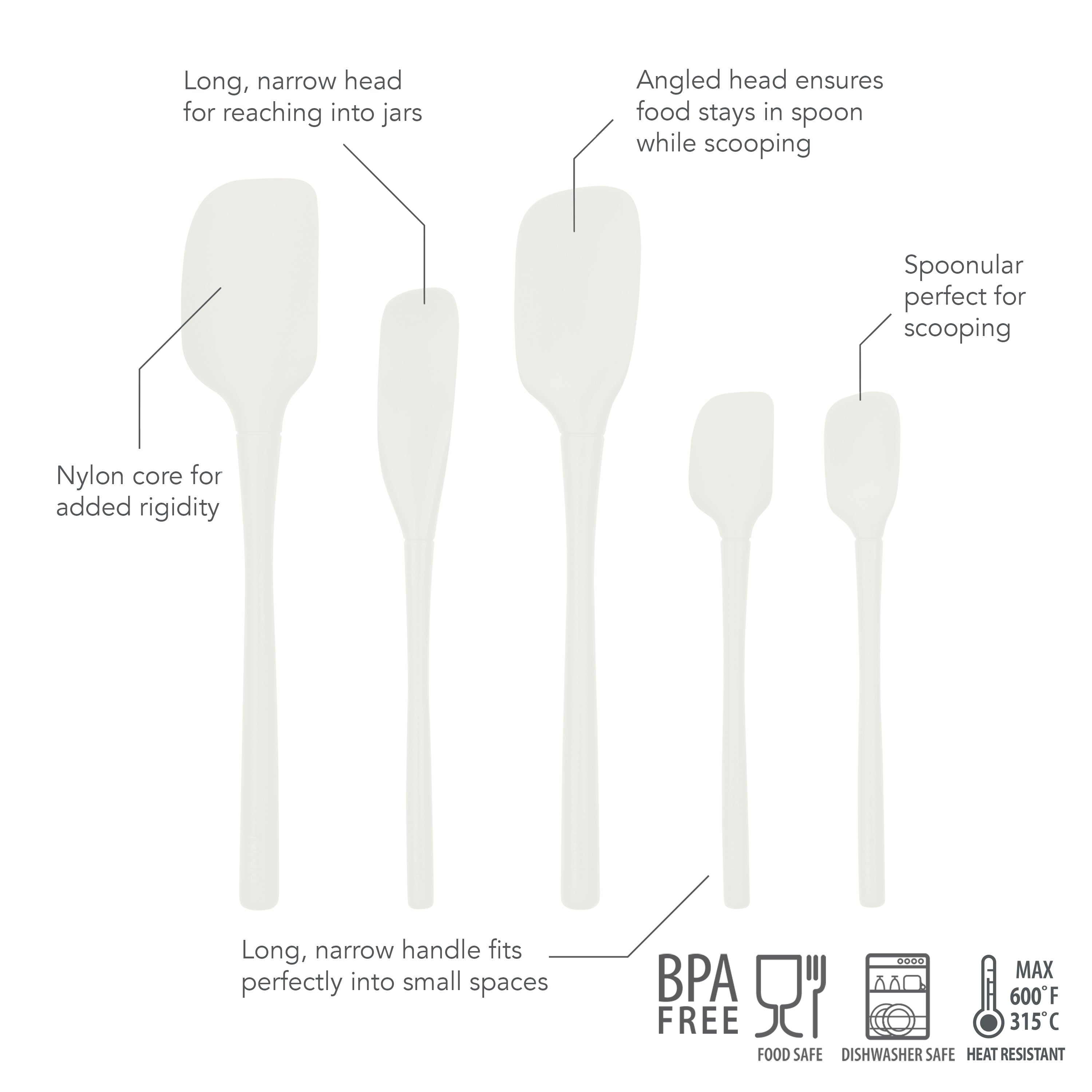 All-Silicone Spatulas - Set of 5