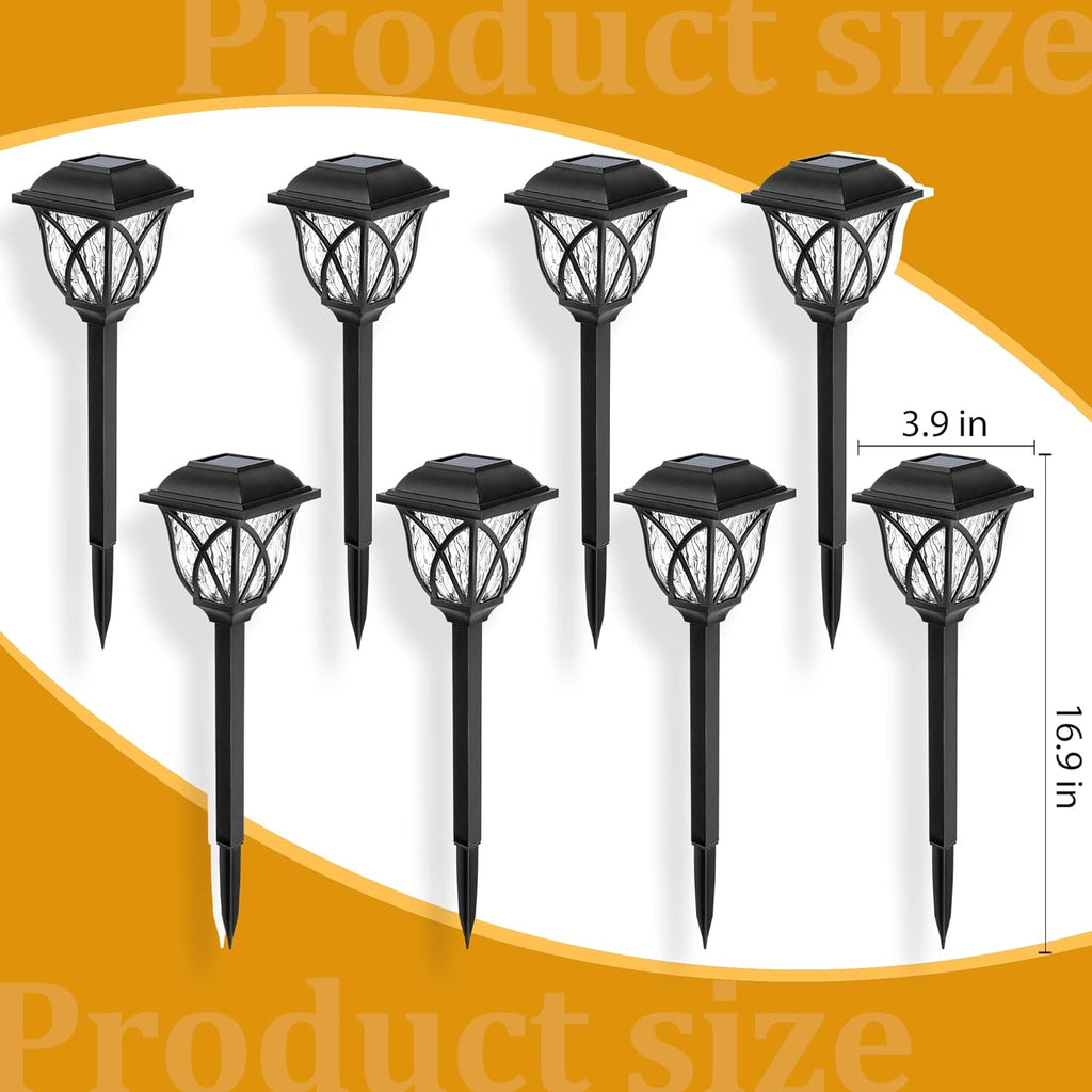 Garden light dimension diagram showing multiple lights and a side view