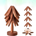 Tree-shaped trivet display with folded pieces and an open trivet