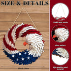 Eagle wreath size diagram showing its hanging attachment and detail