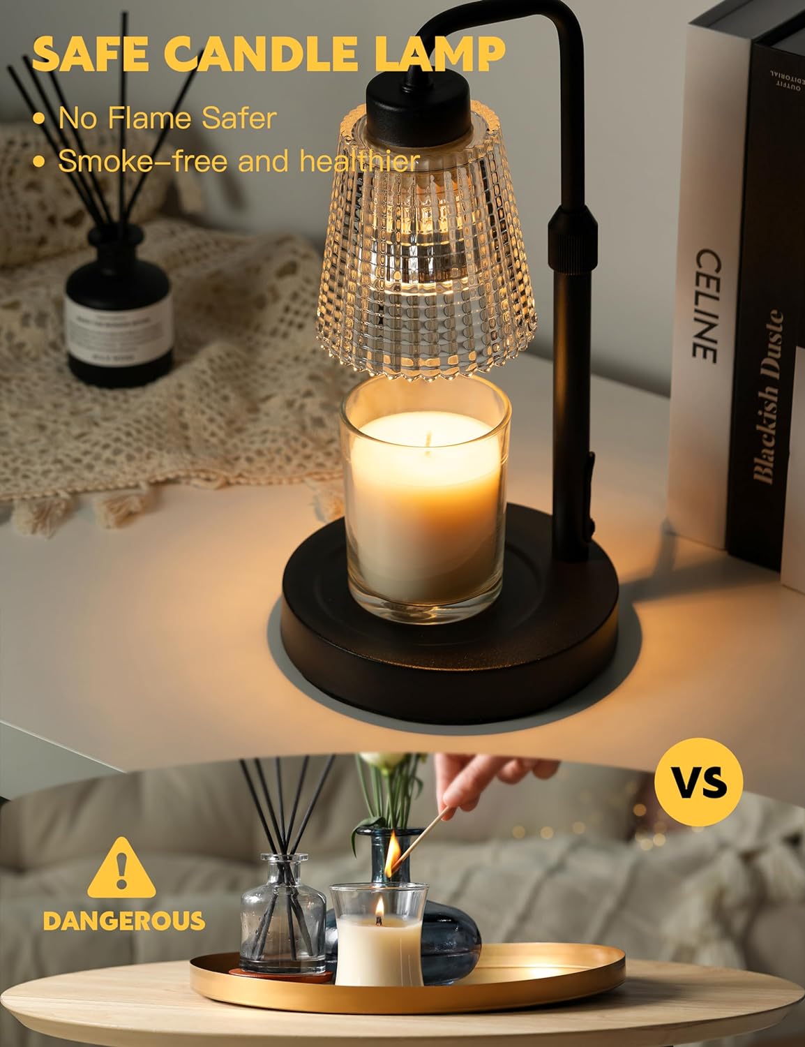 Dimmable Candle Warmer Lamp with Adjustable Height