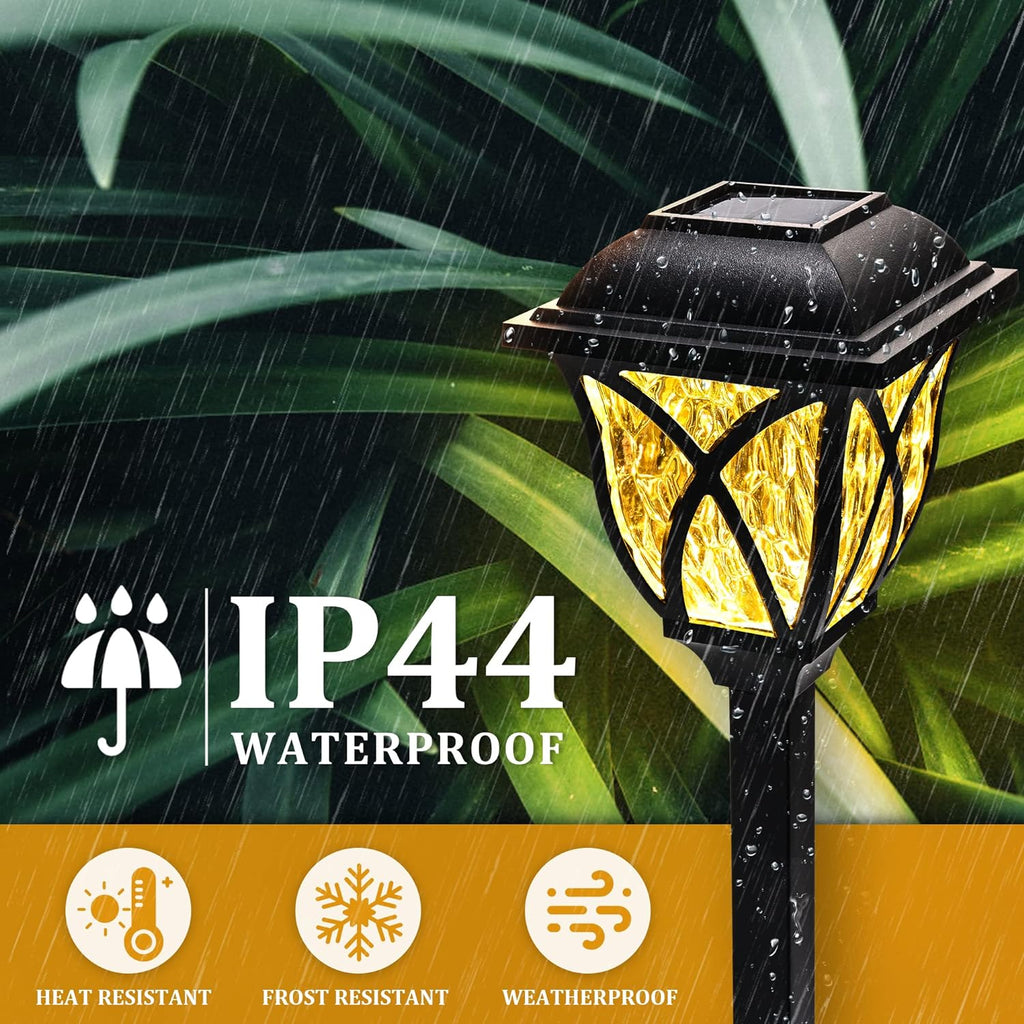 Solar pathway light shown in a rain illustration