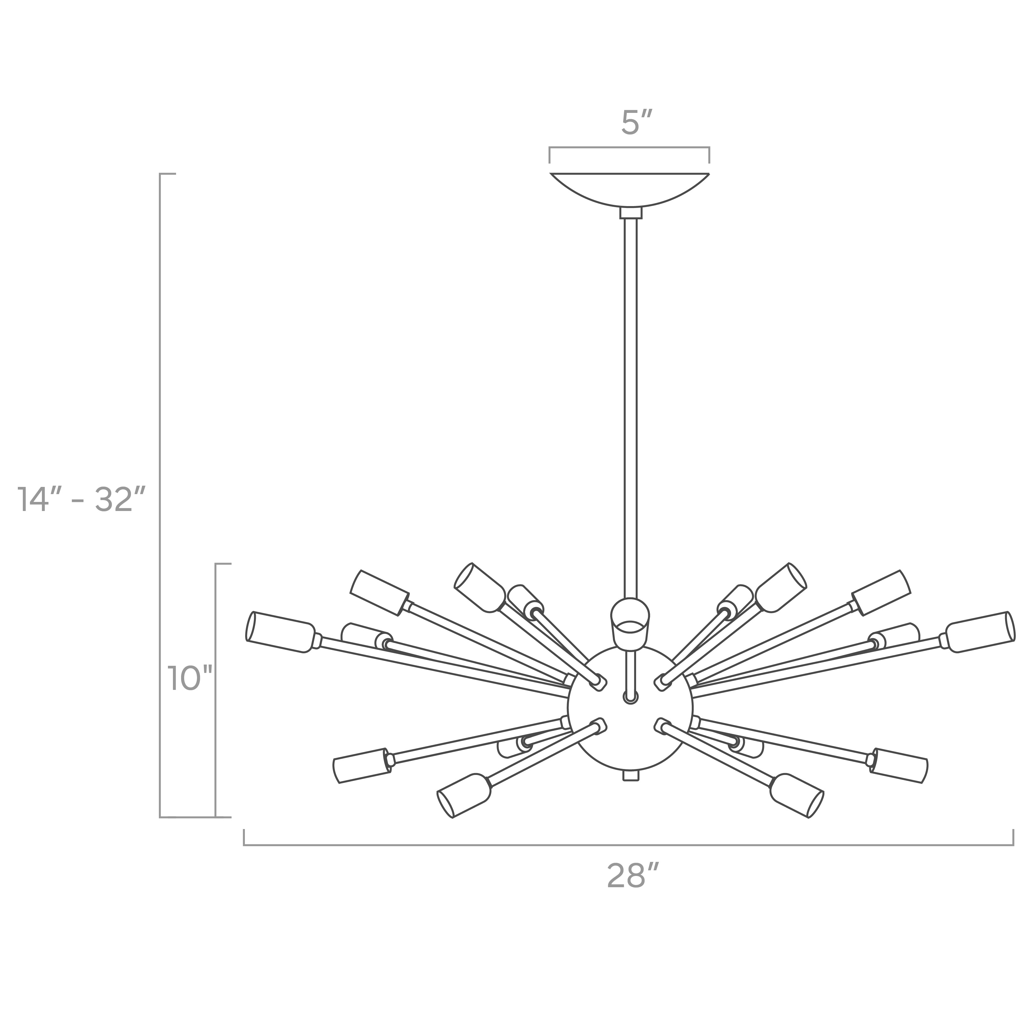 Color Elliptical Sputnik Chandelier