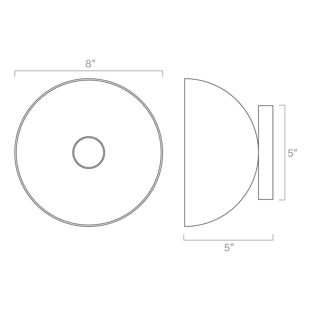 Color Hemi Sconce 8"