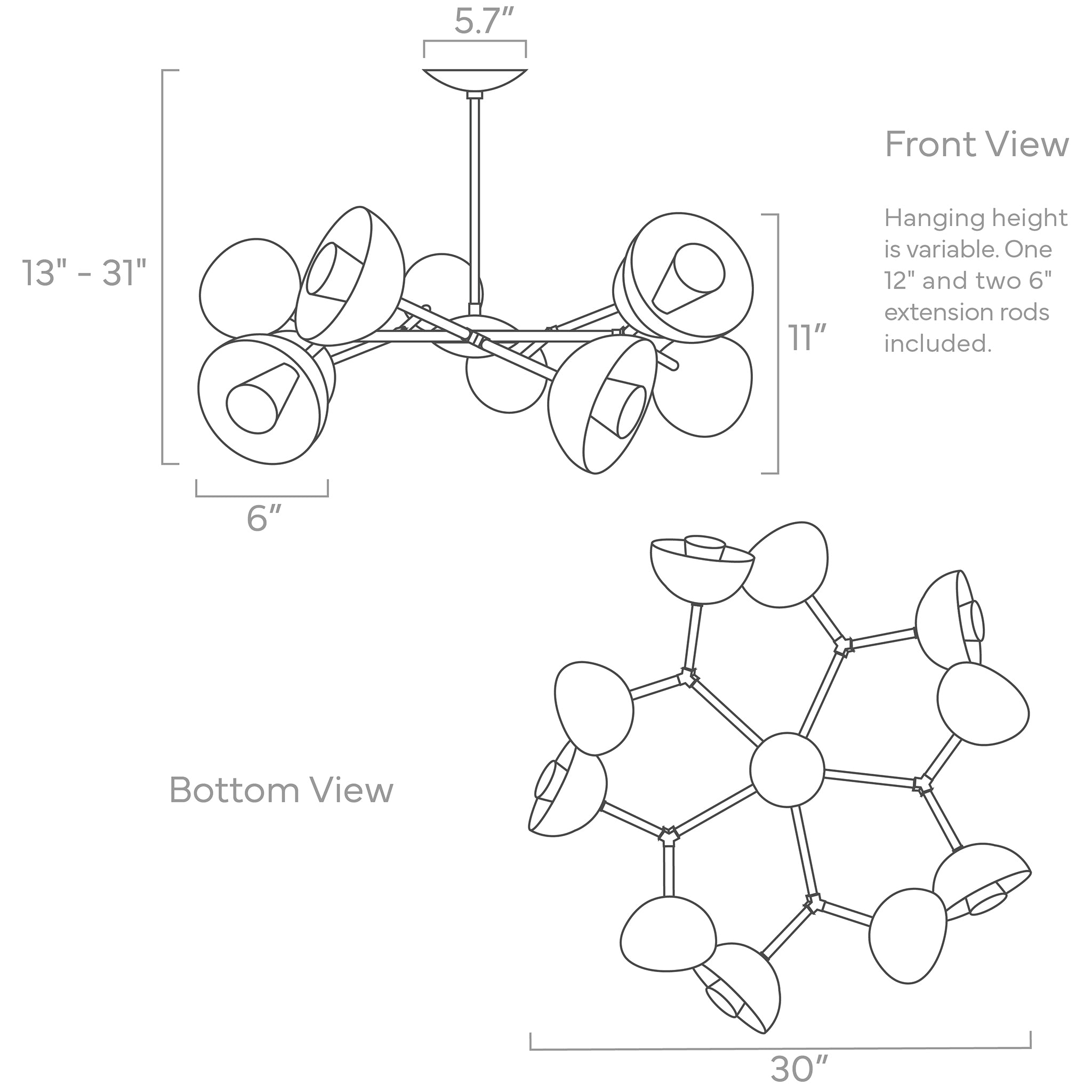 Color Alegria Chandelier 30"