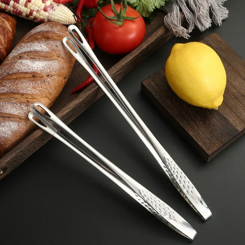 6-Pack Stainless Steel Cooking Tweezers for BBQ and Serving