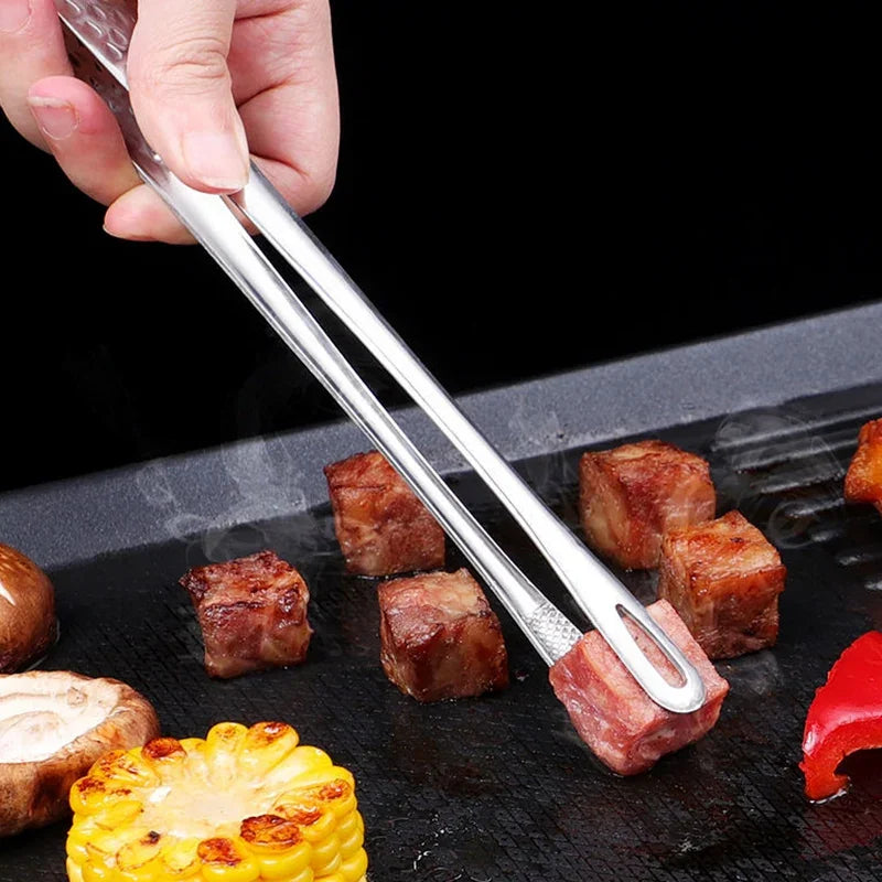 6-Pack Stainless Steel Cooking Tweezers for BBQ and Serving