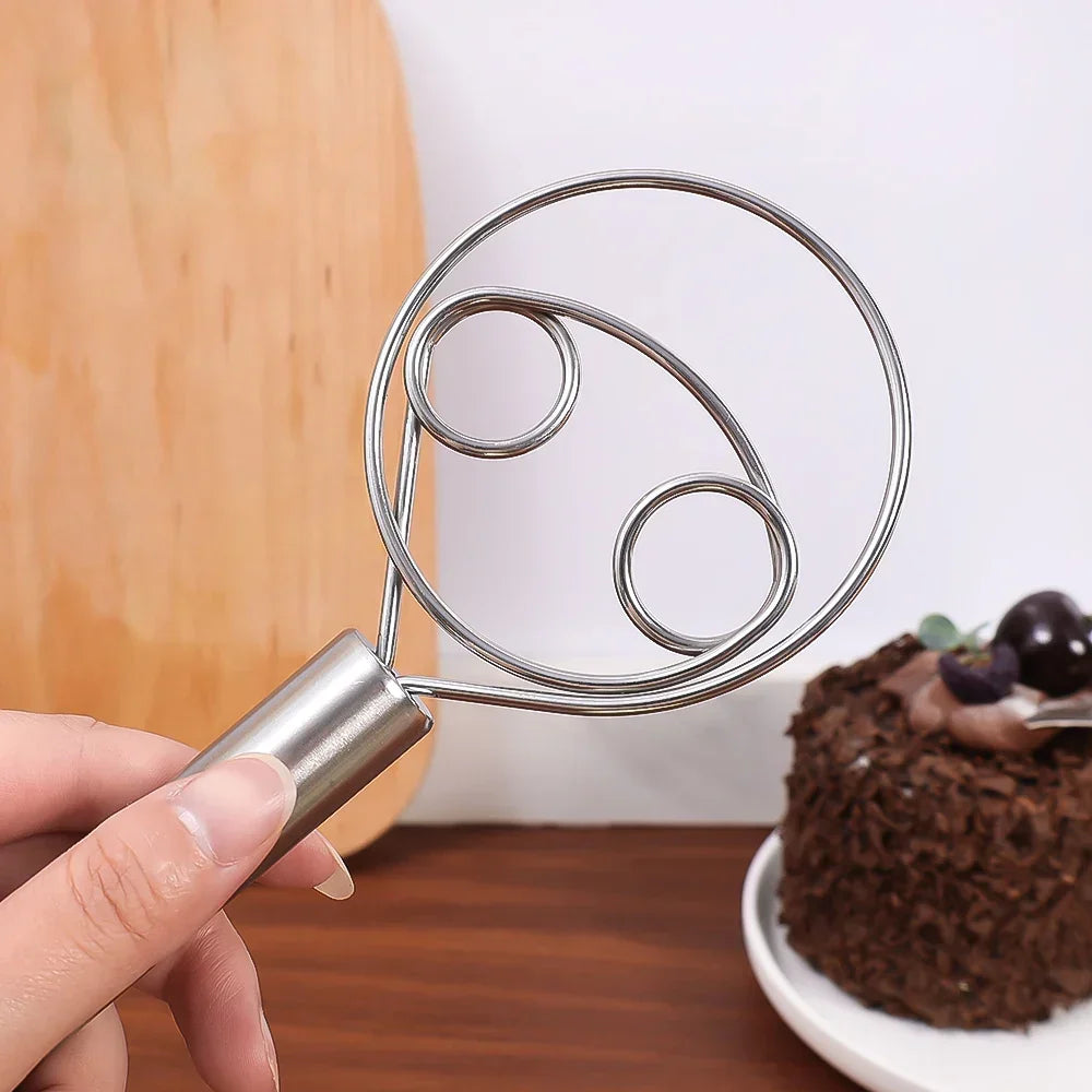Danish Dough Whisk with Wood Handle for Bread and Batter Mixing