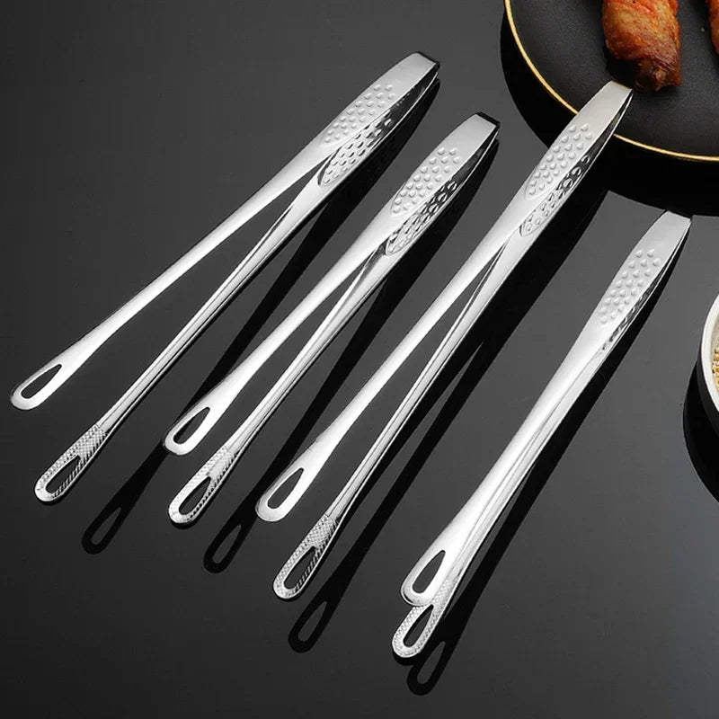 6-Pack Stainless Steel Cooking Tweezers for BBQ and Serving