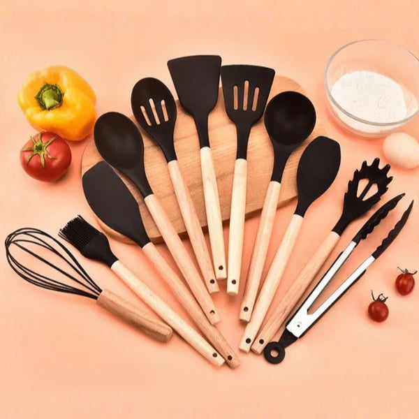 Cooking Utensil Set for Stirring, Turning and Serving