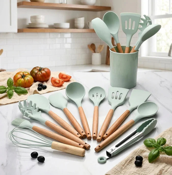 Cooking Utensil Set for Stirring, Turning and Serving
