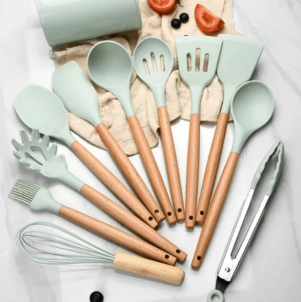 Cooking Utensil Set for Stirring, Turning and Serving