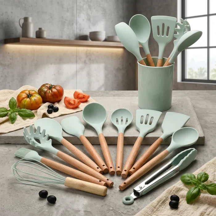 Cooking Utensil Set for Stirring, Turning and Serving