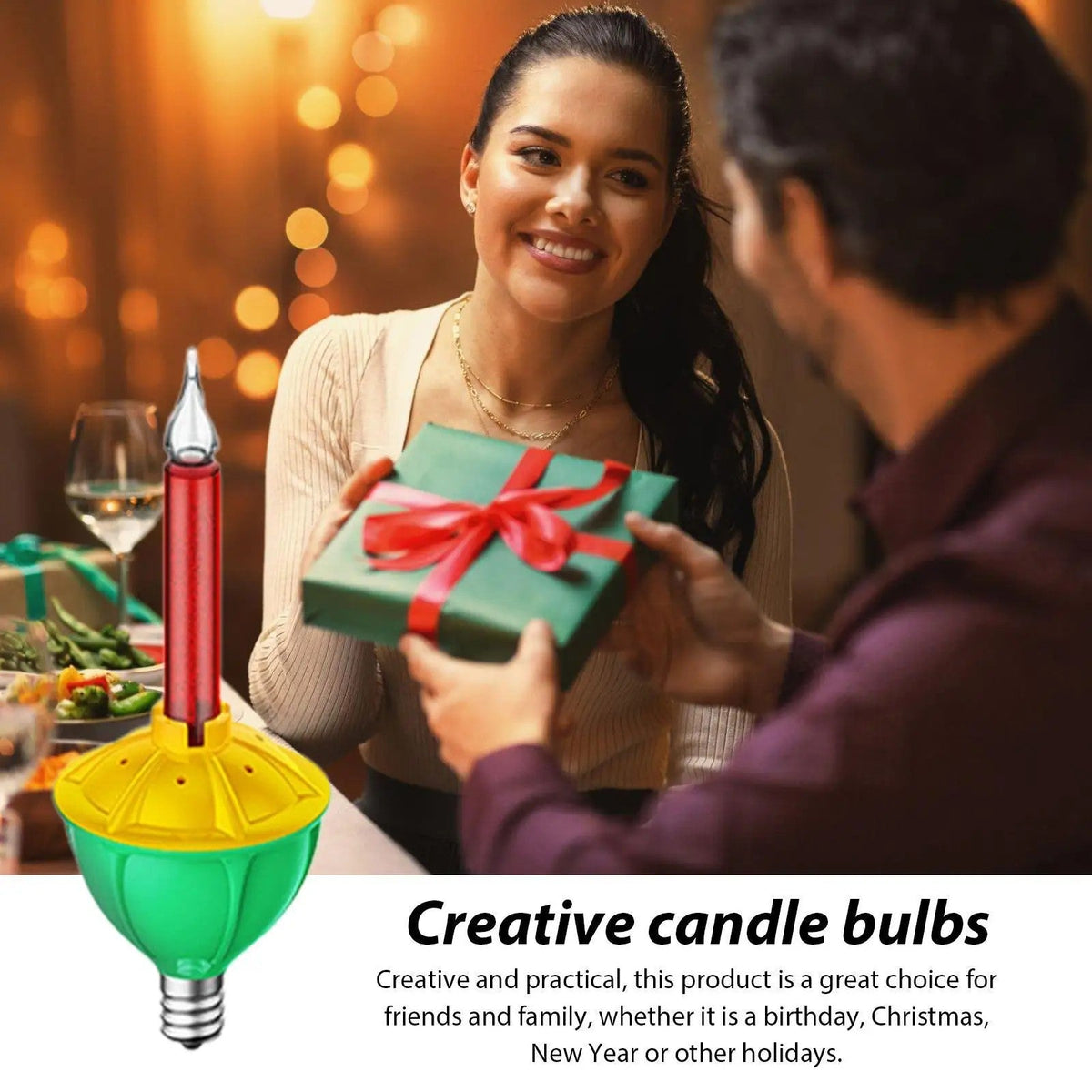 Christmas Bubble Lights Replacement Bulbs, 3 Pack Vintage C7 E12 Bubble Light Bulbs for Christmas Tree, Candle Lights & String Lights
