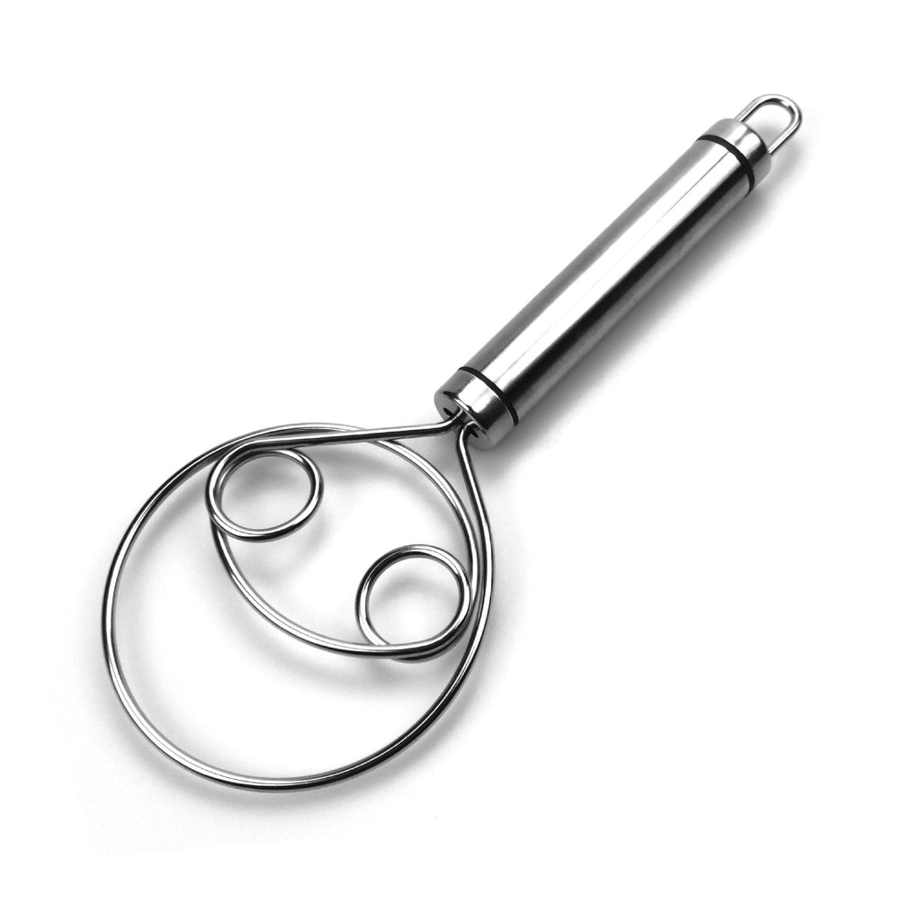 Danish Dough Whisk with Wood Handle for Bread and Batter Mixing