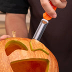 Pumpkin Carving Kit 7 Piece Stainless Steel Pumpkin Carving Tools with Serrated Scoop, Saws, Gouges & Zippered Storage Bag for Halloween
