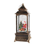 Christmas Lantern Snow Globe - Lighted Snow Globe Lantern with Swirling Glitter, USB or Battery Operated, Santa or Reindeer