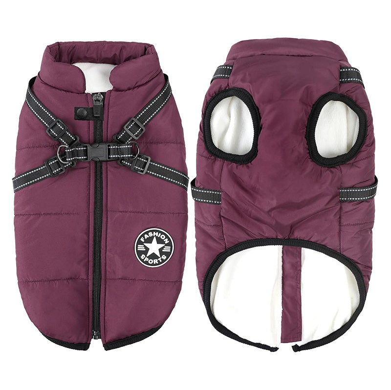 3-in-1 Winter Dog Coat | Warm, Waterproof, Windproof with Built-In Harness