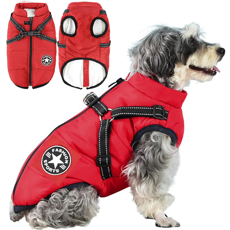 3-in-1 Winter Dog Coat | Warm, Waterproof, Windproof with Built-In Harness