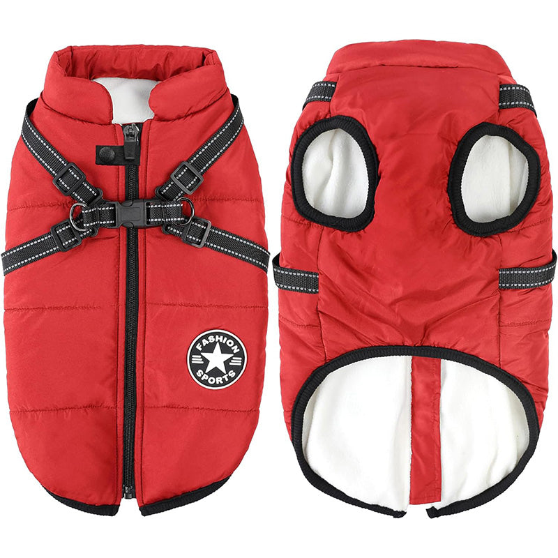 3-in-1 Winter Dog Coat | Warm, Waterproof, Windproof with Built-In Harness