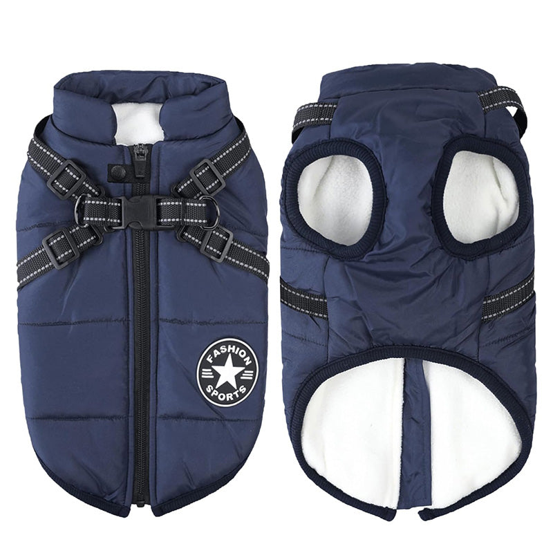 3-in-1 Winter Dog Coat | Warm, Waterproof, Windproof with Built-In Harness
