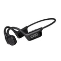 Black open-ear headphones with a wraparound band and side display
